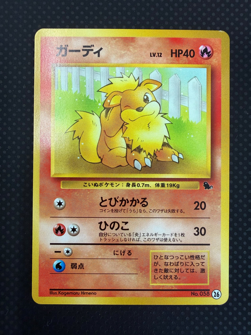 状態A+ ガーディ　旧裏　イントロパック　26 No.58